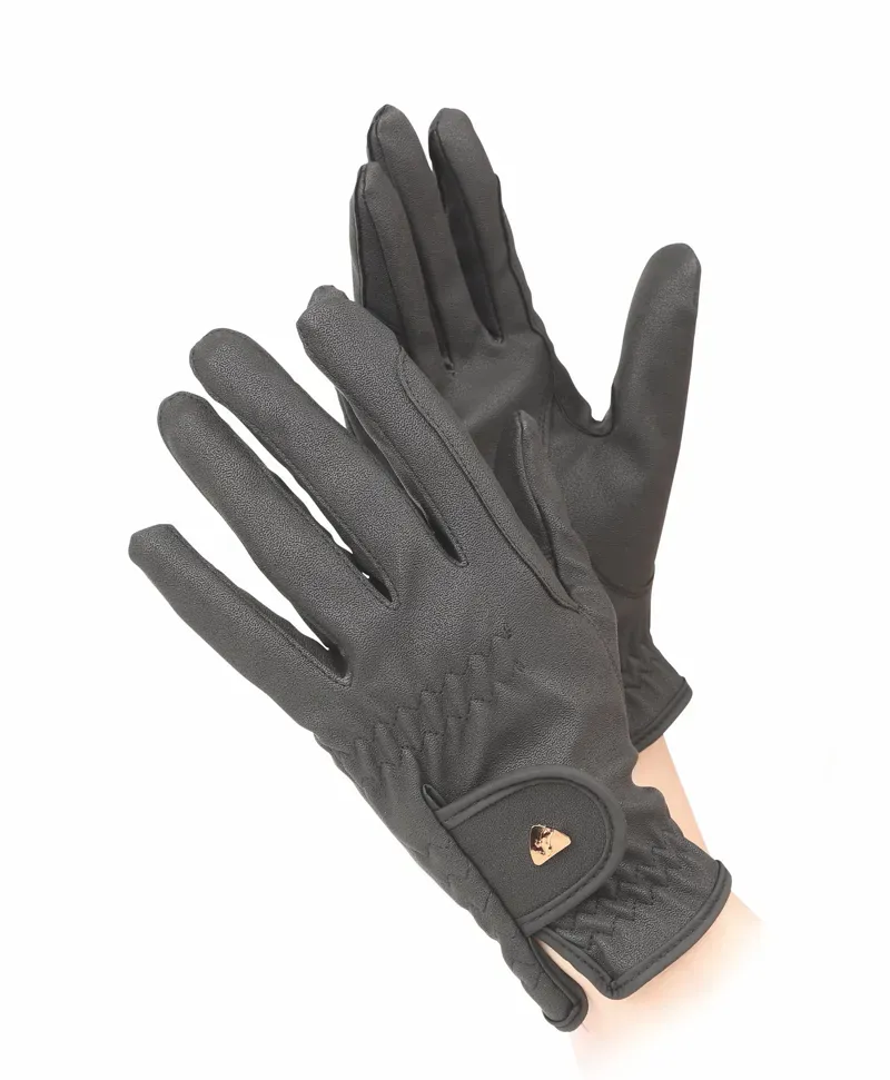 Aubrion PU Riding Gloves in Black