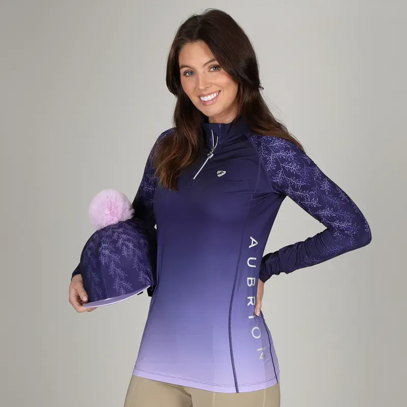 Aubrion Hyde Park Cross Country Shirt in Lavender Leaf
