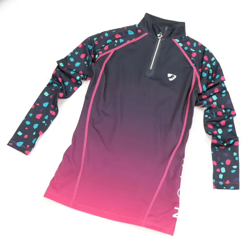 Aubrion Hyde Park XC Shirt Pink Spot 13-14yrs