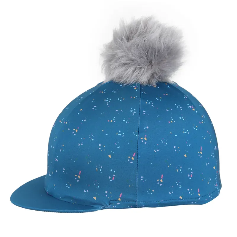 Aubrion One Size Hyde Park Hat Cover in Teal Ditsy