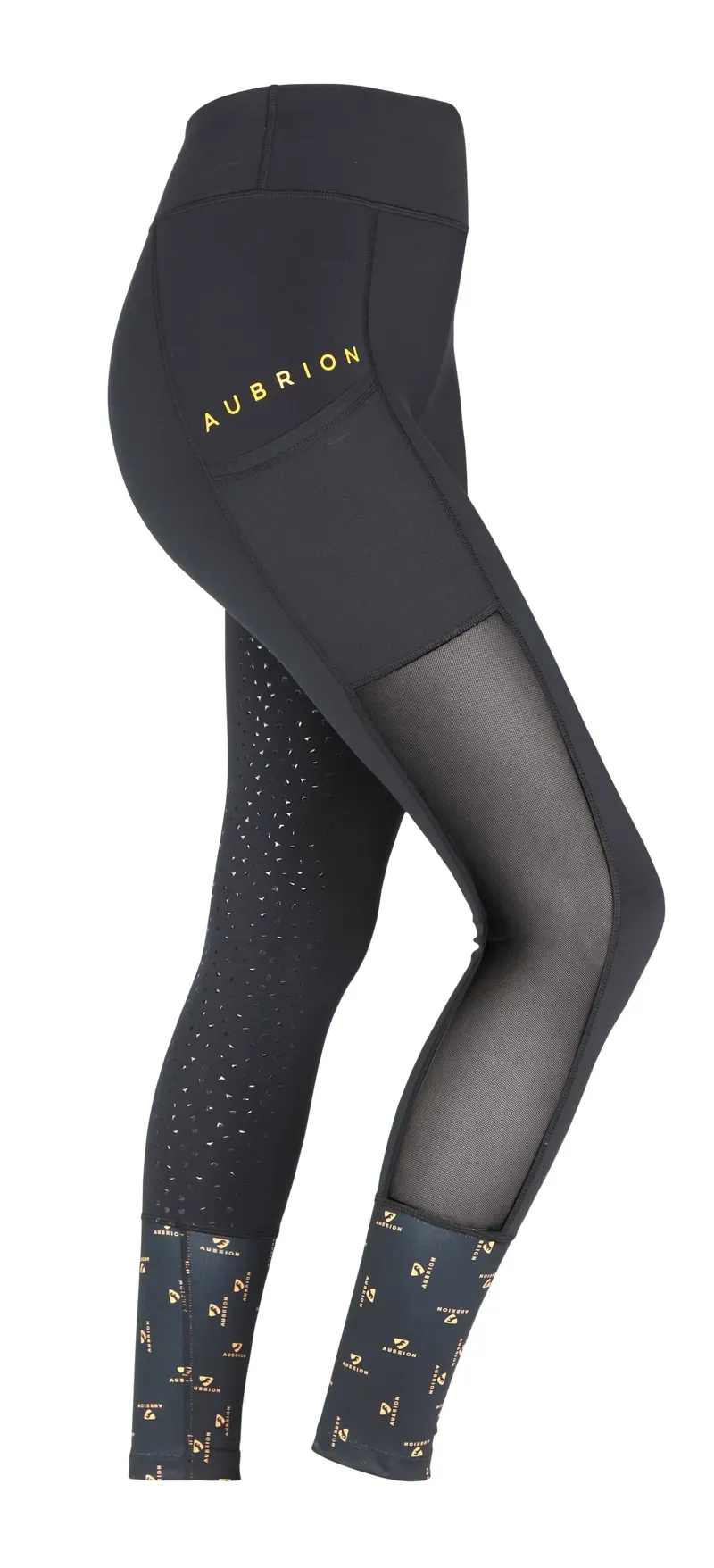Aubrion Elstree Girl's Mesh Riding Tights in Black