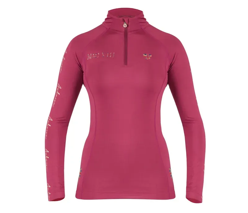 Aubrion Team Long Sleeve Base Layer in Mulberry