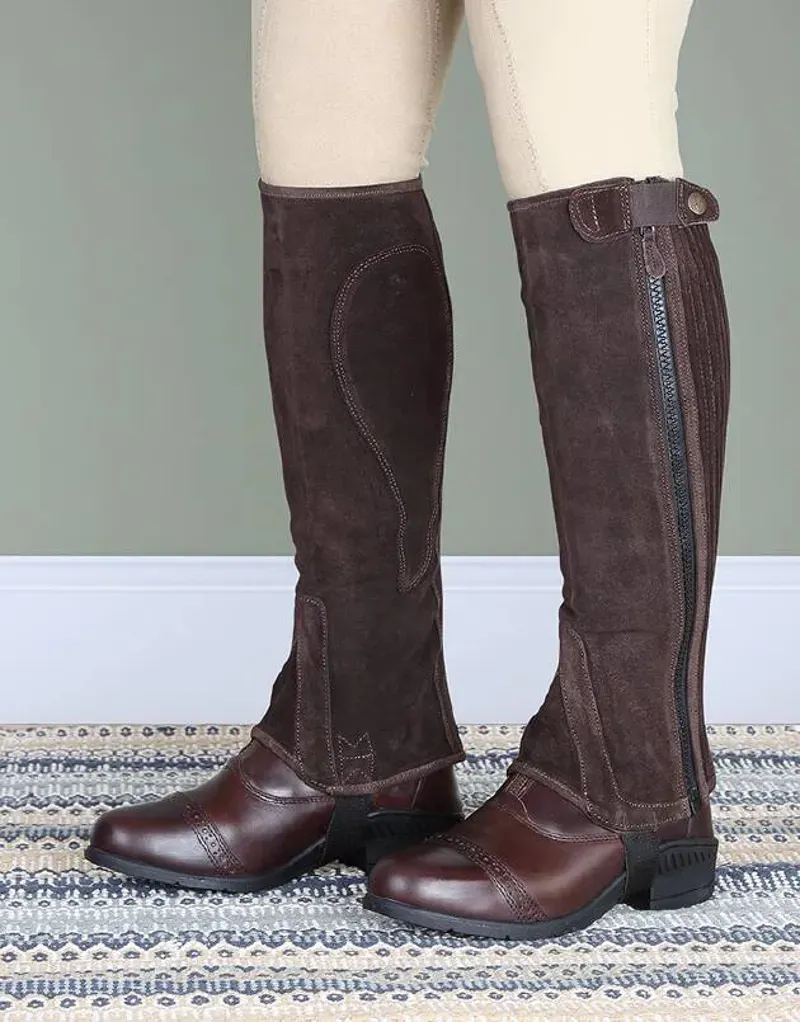 Moretta Suede Half Chaps - Child BROWN Small