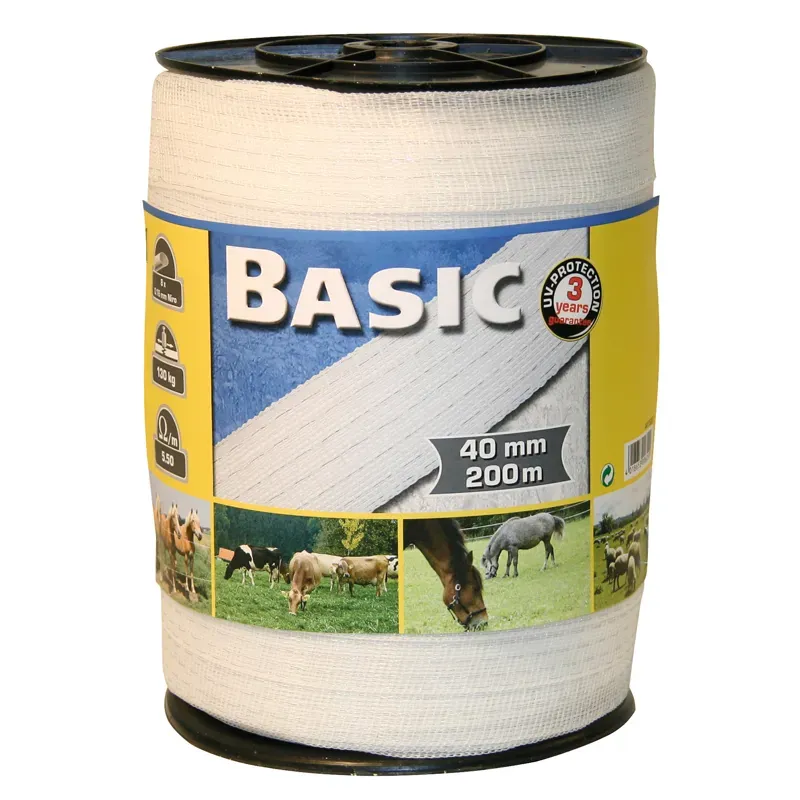 Corral 200mx40mm Basic Fencing Tape in White
