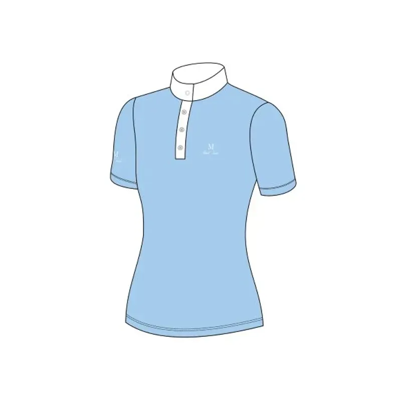 Mark Todd Competition Short Sleeve Girls Shirt in Sky Blue