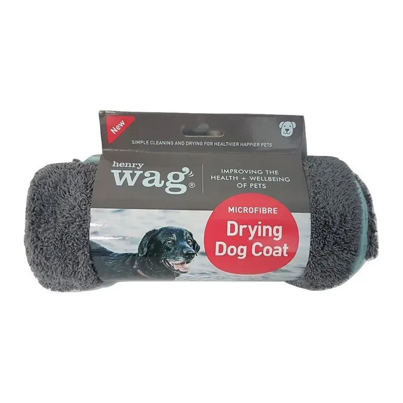 Henry Wag Drying Coat - GREY/BLUE