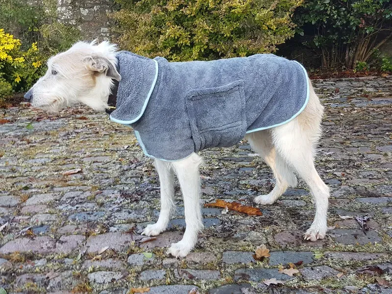 Henry Wag Drying Coat - GREY/BLUE-1