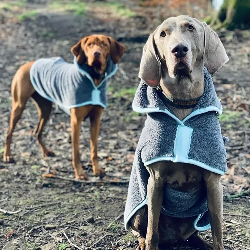 Henry Wag Drying Coat - GREY/BLUE-2