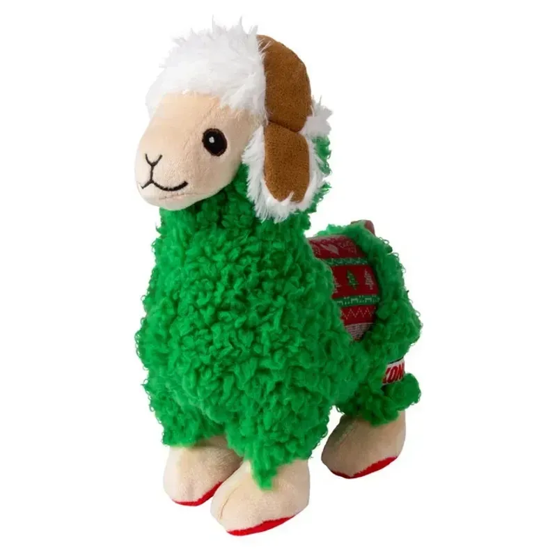 KONG Medium Holiday Sherps Llama Dog Toy in Green
