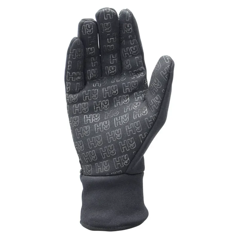 Hy Equestrian Ultra Grip Neoprene Fleece Gloves in Black-1