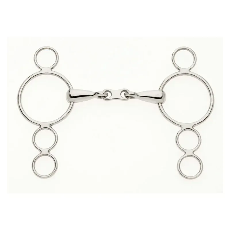 Lorina Continental 3 Ring French Link Snaffle in Silver