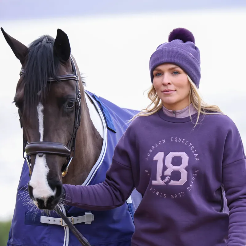 Aubrion Fleece Lined Hat PURPLE one size