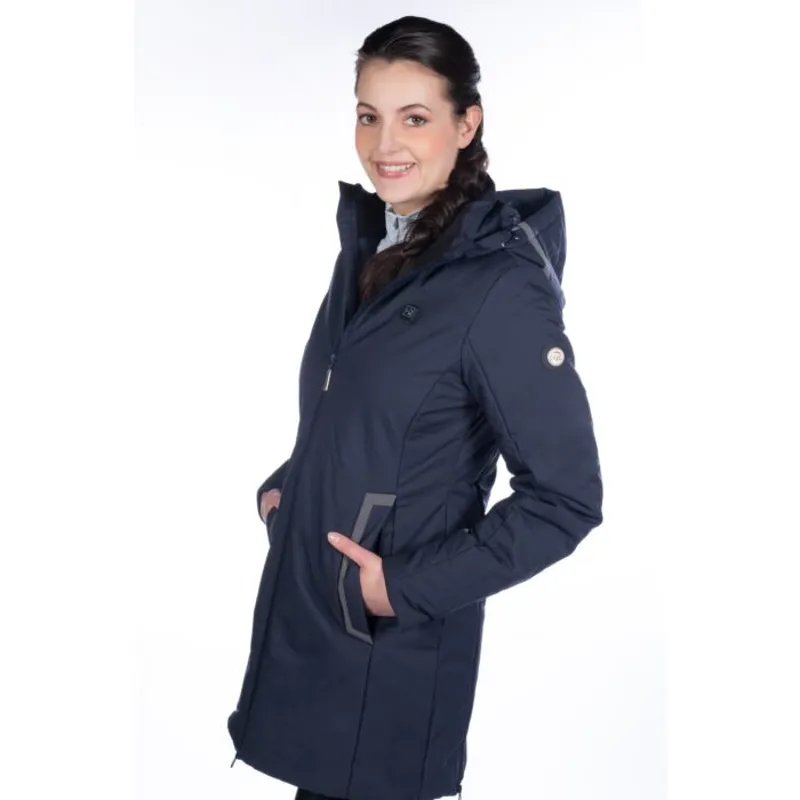 Hkm Elegant Style Heating Coat in Deep Blue-1