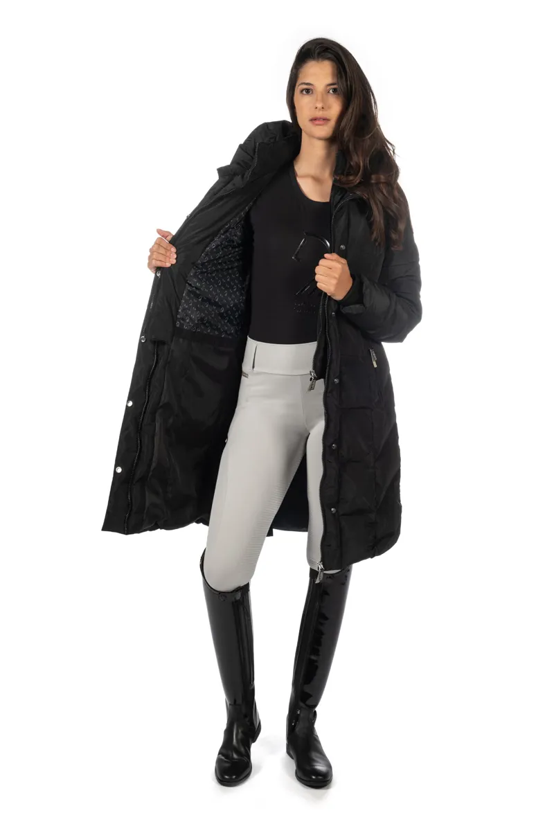 Hkm Livigno Quilted Coat in Black-6
