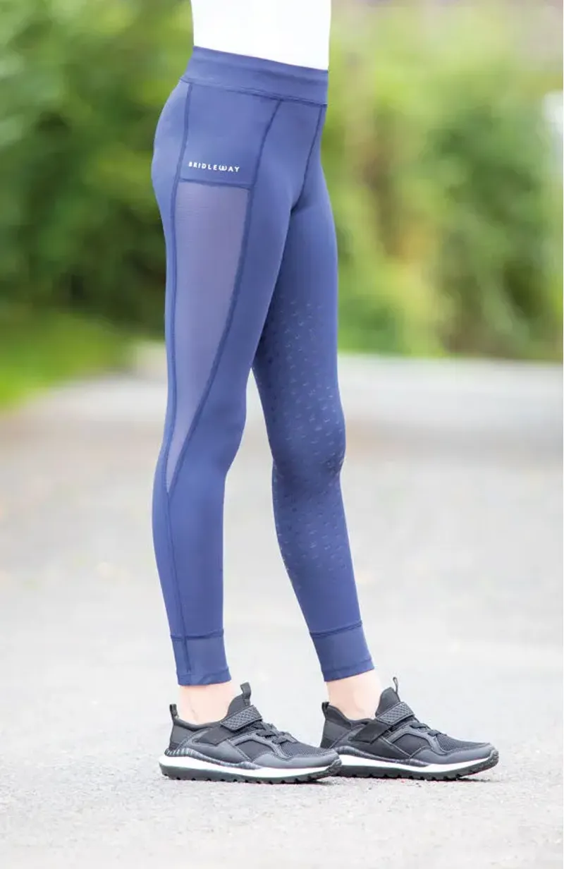 Bridleway Paige Mesh Riding Tights Adult Navy
