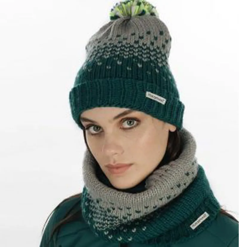 Horseware Hat and Snood Set Storm Green-2