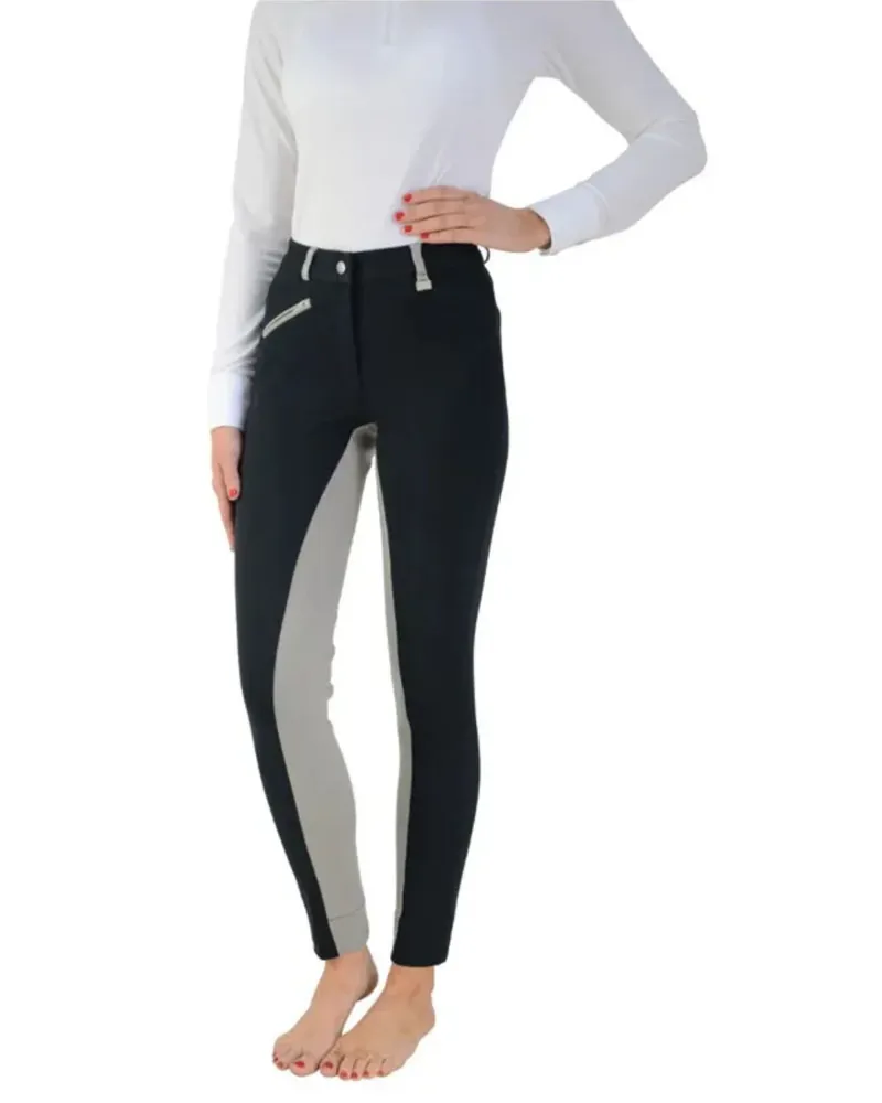 HyPERFORMANCE Manby Ladies Jodhpurs - - Black/Grey 24
