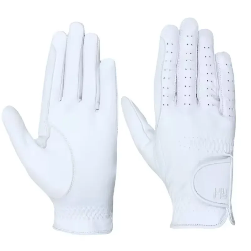 Hy Leather Riding Glove White Med