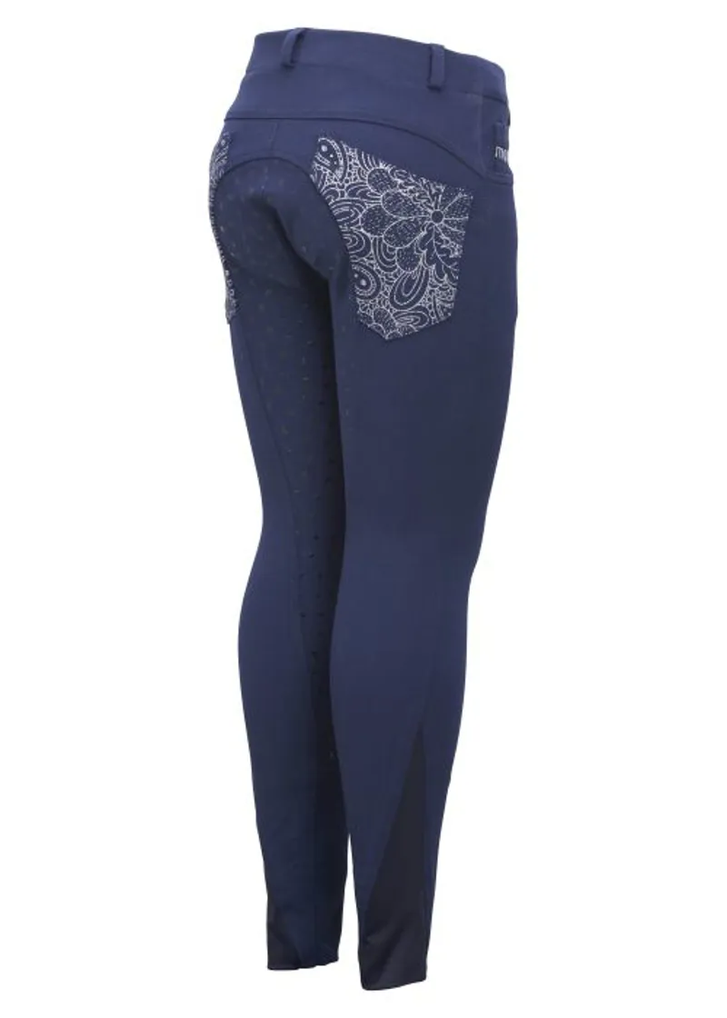 Montar Childs Silver Full Seat Silicon Breeches Navy