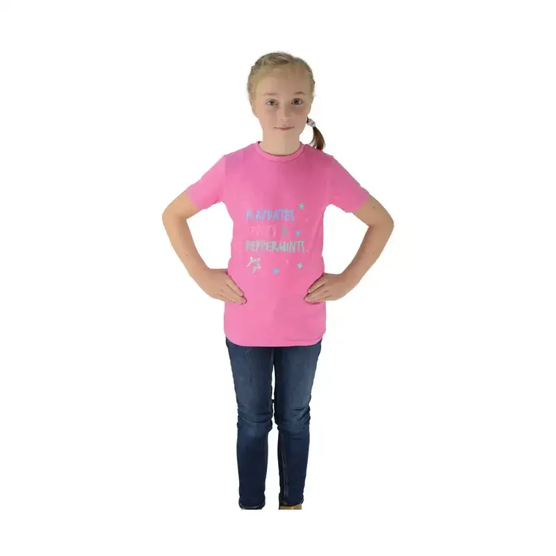 Hy Equestrian Zeddy Playdates T-Shirt - - Azalea Pink/River Blue