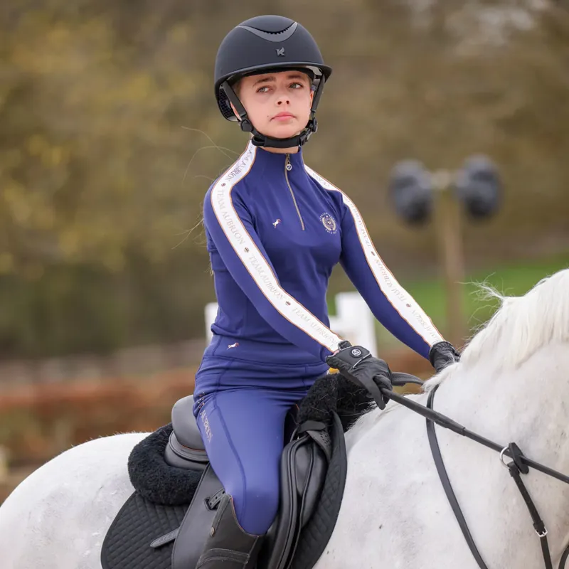 Aubrion Team Winter Riding Tights - Young Ridier NAVY-5
