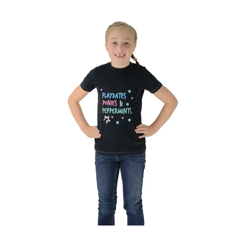 Hy Equestrian Zeddy Playdates T-Shirt - - Black/Teal