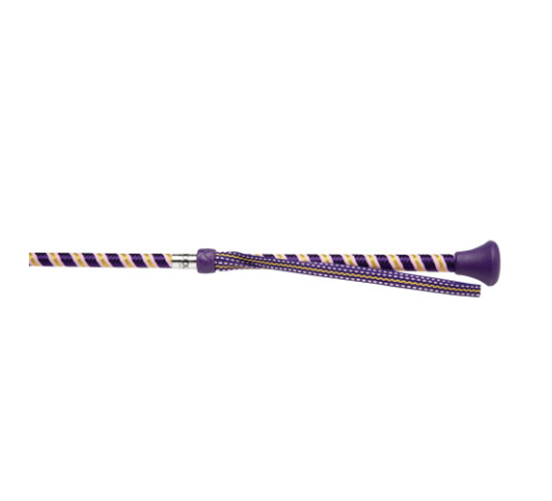 Hy Equestrian Rainbow Riding Whip in Purple/Pale Pink/Gold